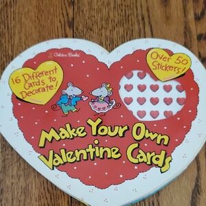 Year 2000 - Golden Books - Make Your Own Valentine Cards Kit - Red